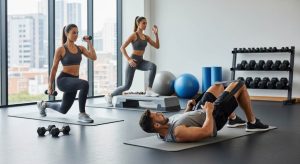 Seattle fitness enthusiast performing joint-friendly leg exercises indoors